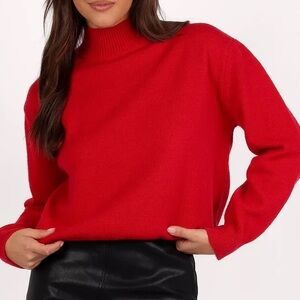 Petal & Pup Red Turtleneck Sweater
